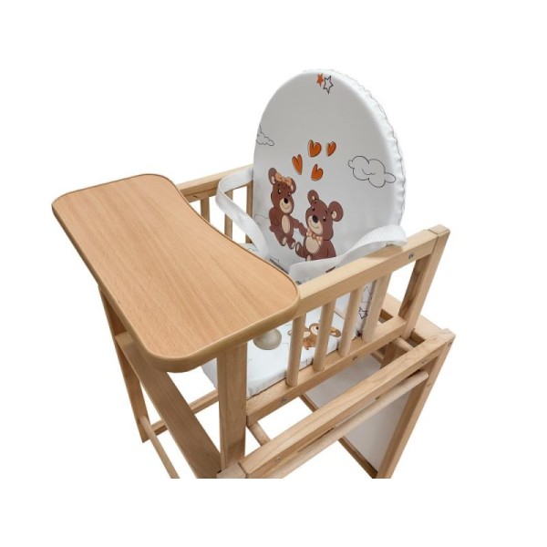 Scaun de masa multifunctional cu tavita din lemn MyKids Wiktoria Bears 2