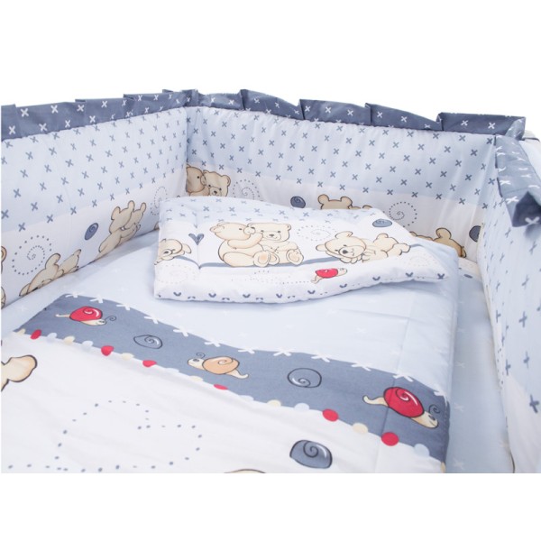 Lenjerie MyKids Teddy Friends Gri 4+1 Piese M2 120x60