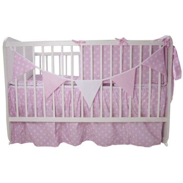 Lenjerie MyKids Light Stars Pink 11 Piese 120x60 cm