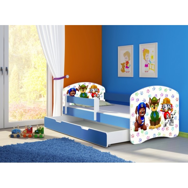 Patut Tineret MyKids Paw Patrol cu Sertar si Saltea 140x70