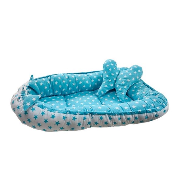 Baby Nest 2 Piese MyKids Stars Turquoise