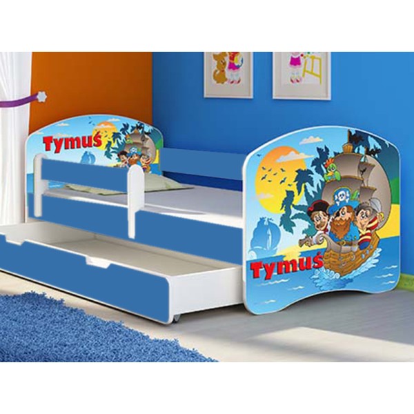 Patut Tineret MyKids Pirates cu Sertar si Saltea 160x80