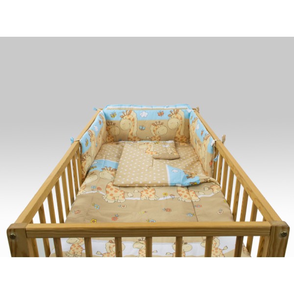 Lenjerie MyKids Happy Giraffe Maro 4 Piese 140x70