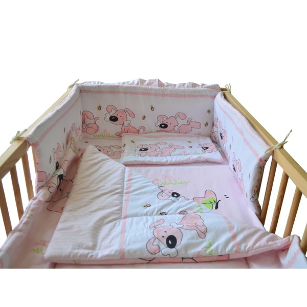 Lenjerie MyKids Catelus Roz 4 + 1 Piese 120x60