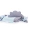 Lenjerie MyKids 8 piese Gray-Blue cu baldachin 120x60 cm