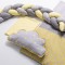 Lenjerie MyKids 8 piese Gray-Yellow cu baldachin 120x60 cm