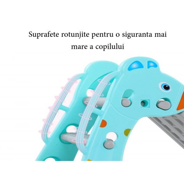 Tobogan MyKids Giraffe cu cos de baschet Blue