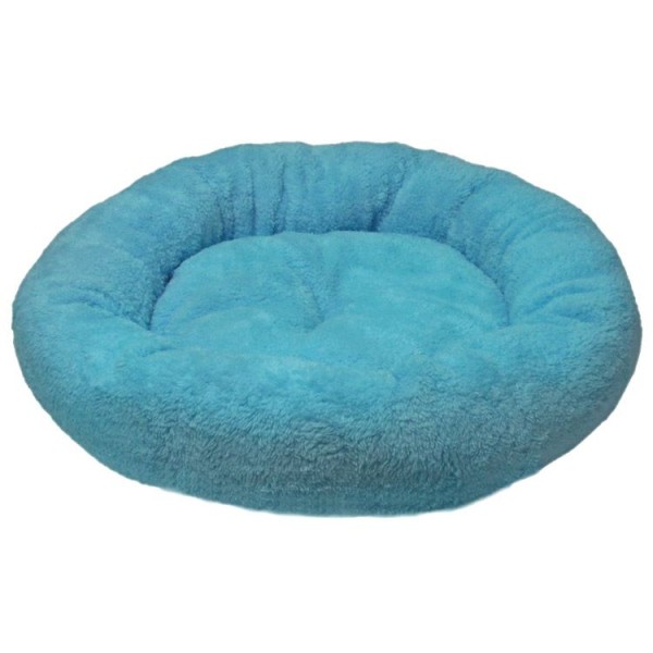 Culcus rotund pentru Catei si Pisici 4DOG Deluxe Rotund Plush S 52x9CM Albastru