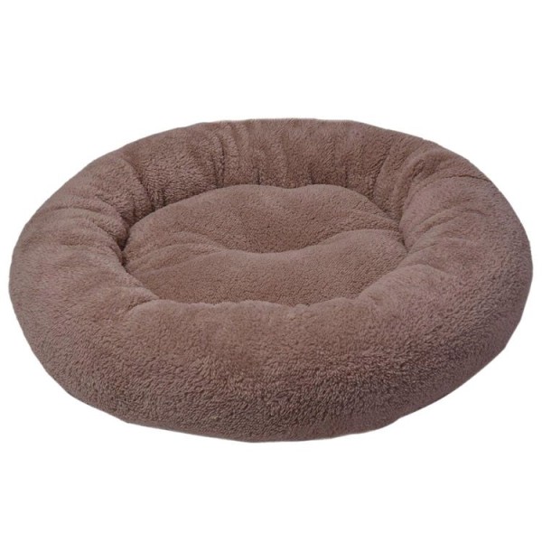 Culcus rotund pentru Catei si Pisici 4DOG Deluxe Rotund Plush S 52x9CM Bej