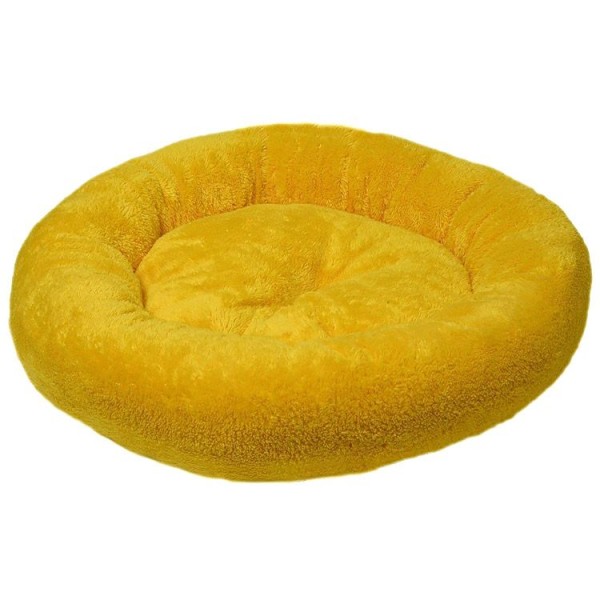 Culcus rotund pentru Catei si Pisici  4DOG Deluxe Rotund Plush S 52x9CM Galben
