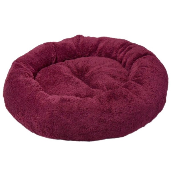 Culcus rotund pentru Catei si Pisici 4DOG Deluxe Rotund Plush S 52x9CM Visiniu