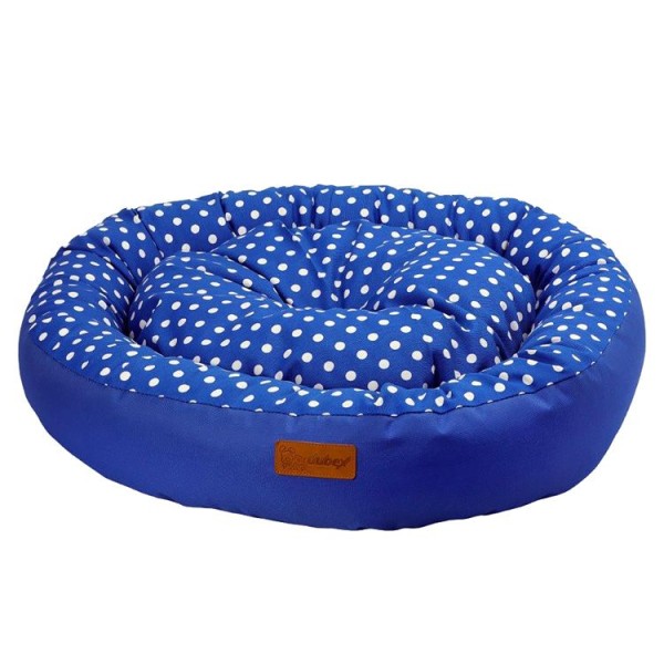 Culcus rotund pentru Catei si Pisici 4DOG Deluxe Rotund Tarte S 65x15CM Albastru