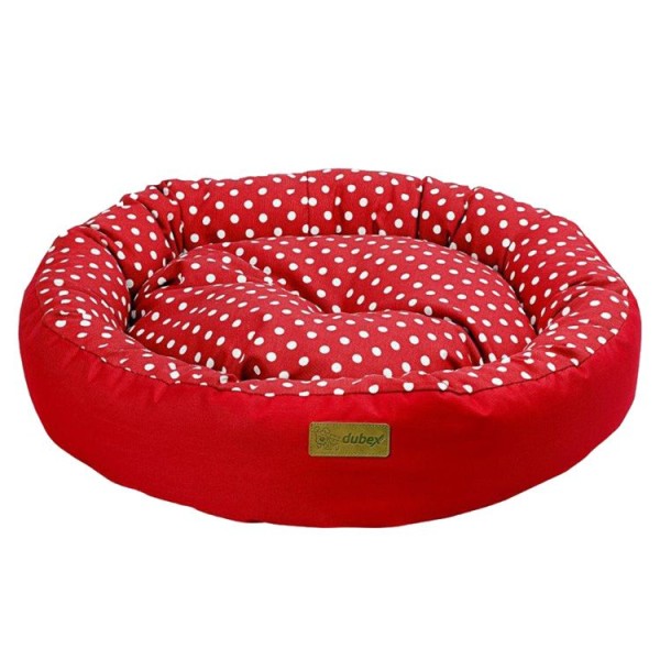 Culcus rotund pentru Catei si Pisici 4DOG Deluxe Rotund Tarte S 65x15CM Rosu