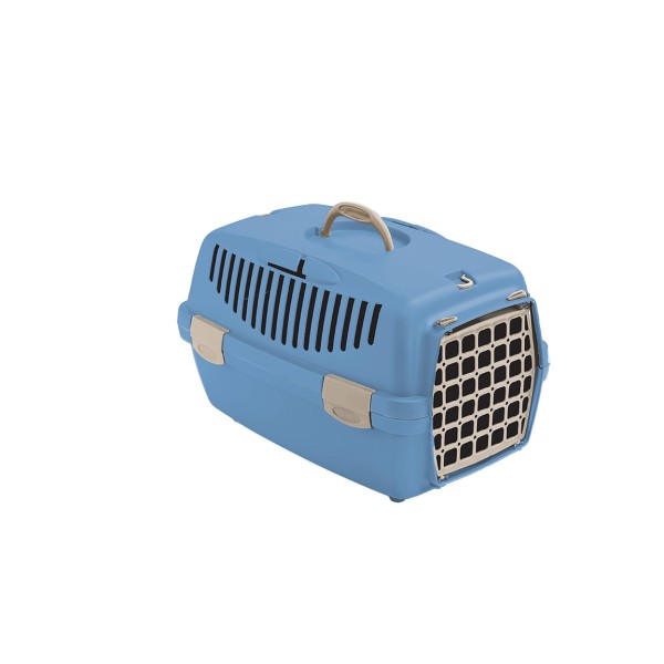 Cusca Transport Catei si Pisici talie Mica, STEFANPLAST Gulliver Nr. 1 cu usa de plastic, Nordic Sky, 48x32x31 cm
