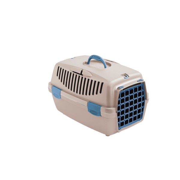 Cusca Transport Catei si Pisici talie mica, STEFANPLAST Gulliver Nr. 1 cu usa de plastic, White Travertine, 48x32x31 cm