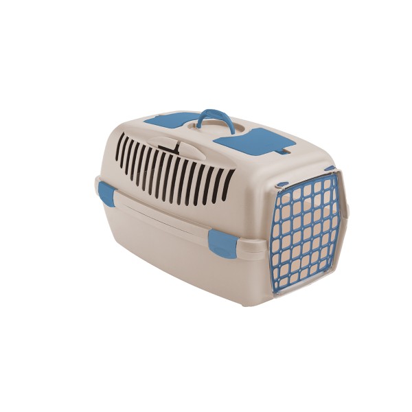 Cusca Transport Catei si Pisici talie Medie, STEFANPLAST Gulliver Nr. 2 cu usa de plastic, White Travertine, 55x36x35 cm