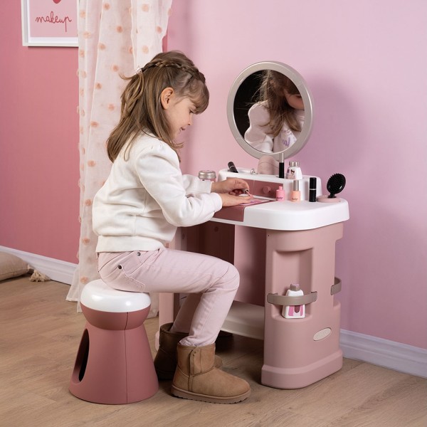Salon de infrumusetare Smoby My Beauty Dressing Table roz cu 15 accesorii