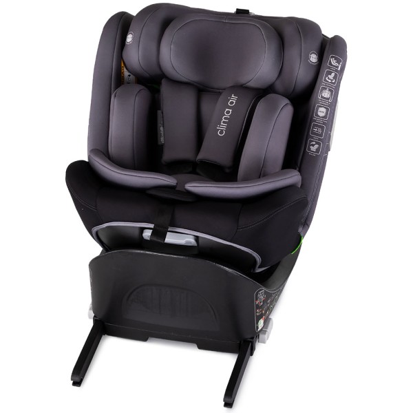 Scaun auto Chipolino Clima Air I-Size 40-150 cm cu sistem Isofix si sezut rotativ anthracite