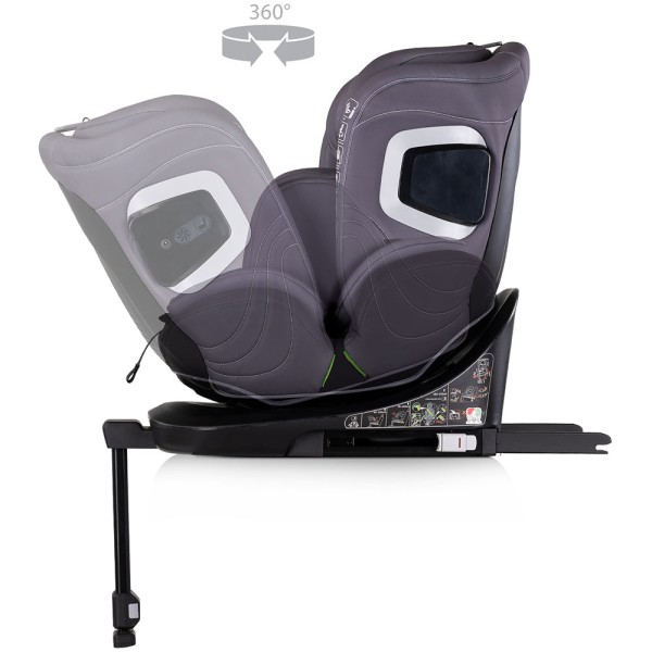 Scaun auto Chipolino Clima Air I-Size 40-150 cm cu sistem Isofix si sezut rotativ anthracite