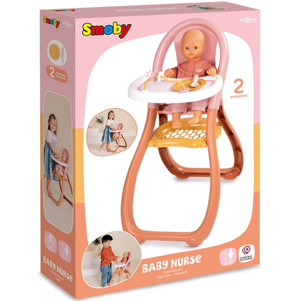 Scaun de masa pentru papusa Smoby Baby Nurse Highchair