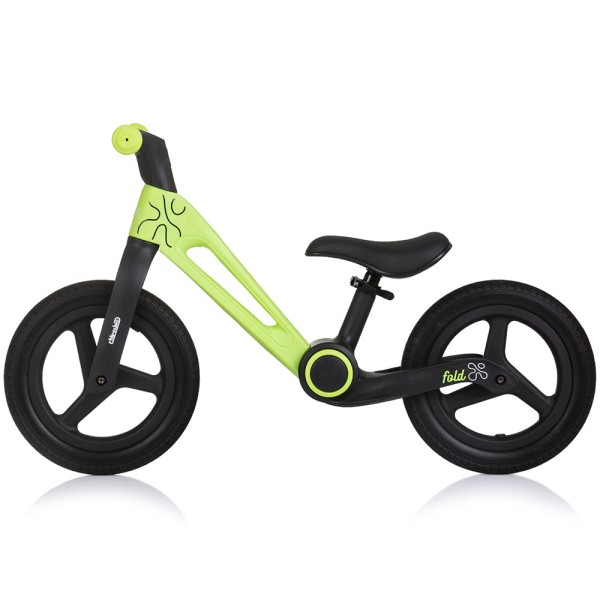 Bicicletă de echilibru pliabilă Chipolino Fold X green 2+ ani, cadru ușor, roți 12”, scaun reglabil, 25 kg