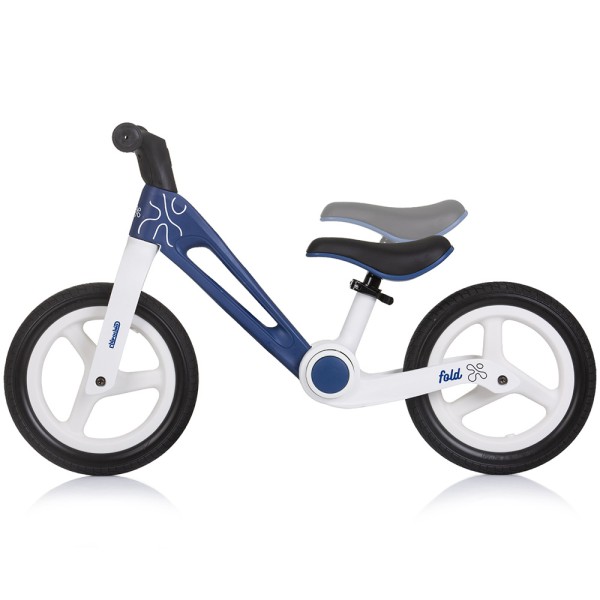 Bicicletă de echilibru pliabilă Chipolino Fold X Navy 2+ ani, cadru ușor, roți 12”, scaun reglabil, 25 kg