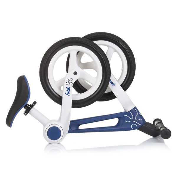 Bicicletă de echilibru pliabilă Chipolino Fold X Navy 2+ ani, cadru ușor, roți 12”, scaun reglabil, 25 kg