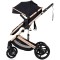 Cărucior 2 în 1 Chipolino Amore noir pentru nou-născuți, landou și sport, până la 22 kg
