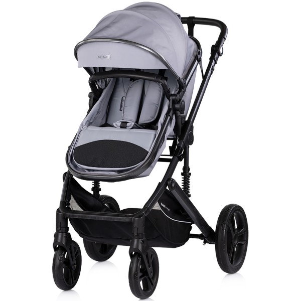 Cărucior 2 în 1 Chipolino Amore platinum pentru nou-născuți, landou și sport, până la 22 kg