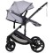Cărucior 2 în 1 Chipolino Amore platinum pentru nou-născuți, landou și sport, până la 22 kg