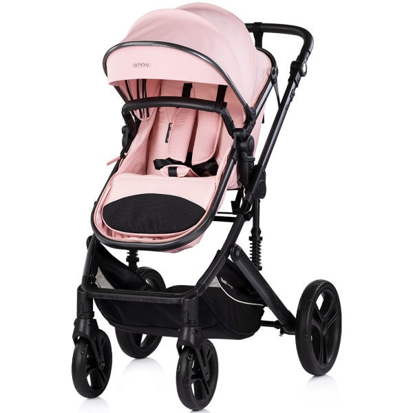 Cărucior 2 în 1 Chipolino Amore powder pink pentru nou-născuți, landou și sport, până la 22 kg