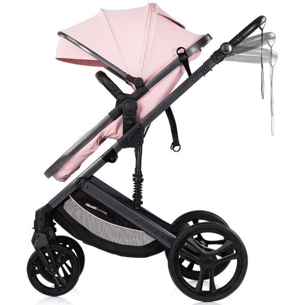 Cărucior 2 în 1 Chipolino Amore powder pink pentru nou-născuți, landou și sport, până la 22 kg