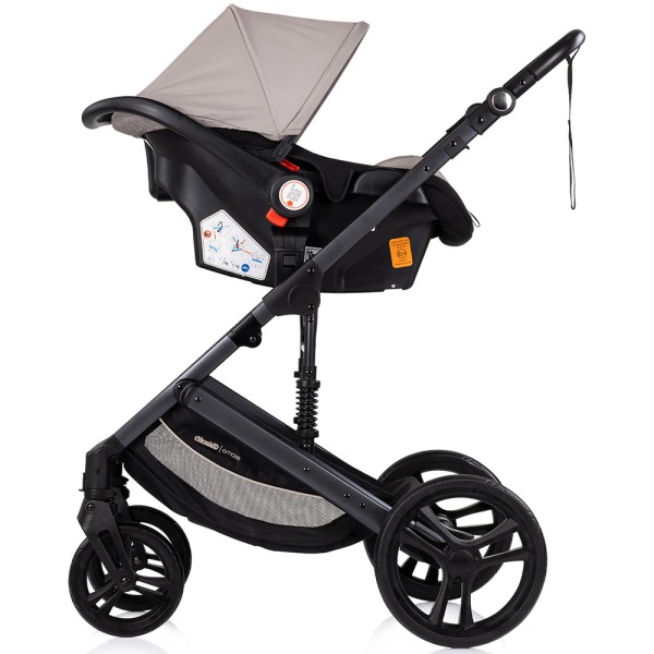 Cărucior 3 în 1 Chipolino Amore – Landou Reversibil + Scaun Auto, 0-36 luni, Culoare latte