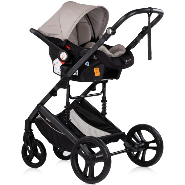 Cărucior 3 în 1 Chipolino Amore – Landou Reversibil + Scaun Auto, 0-36 luni, Culoare latte