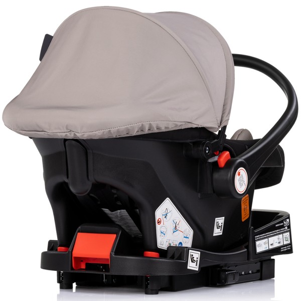 Cărucior 3 în 1 Chipolino Amore – Landou Reversibil + Scaun Auto, 0-36 luni, Culoare latte