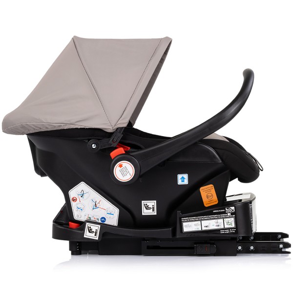 Cărucior 3 în 1 Chipolino Amore – Landou Reversibil + Scaun Auto, 0-36 luni, Culoare latte