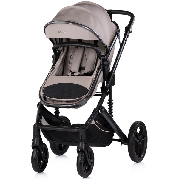 Cărucior 3 în 1 Chipolino Amore – Landou Reversibil + Scaun Auto, 0-36 luni, Culoare latte