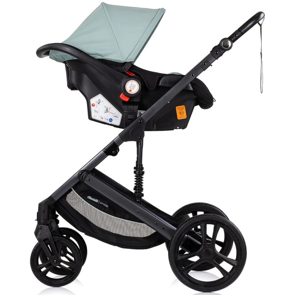 Cărucior 3 în 1 Chipolino Amore – Landou Reversibil + Scaun Auto, 0-36 luni, Culoare matcha