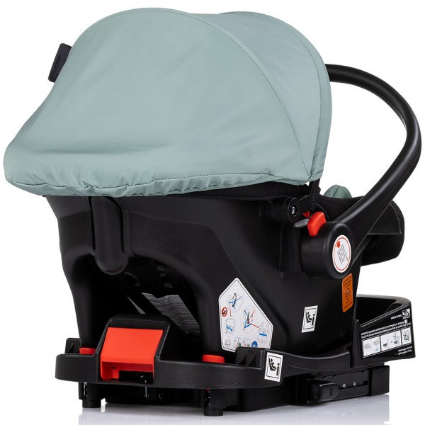 Cărucior 3 în 1 Chipolino Amore – Landou Reversibil + Scaun Auto, 0-36 luni, Culoare matcha