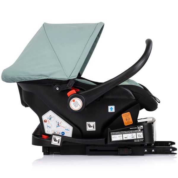 Cărucior 3 în 1 Chipolino Amore – Landou Reversibil + Scaun Auto, 0-36 luni, Culoare matcha