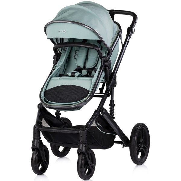 Cărucior 3 în 1 Chipolino Amore – Landou Reversibil + Scaun Auto, 0-36 luni, Culoare matcha