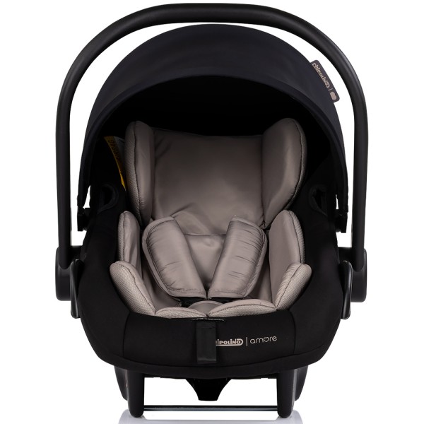 Cărucior 3 în 1 Chipolino Amore – Landou Reversibil + Scaun Auto, 0-36 luni, Culoare noir