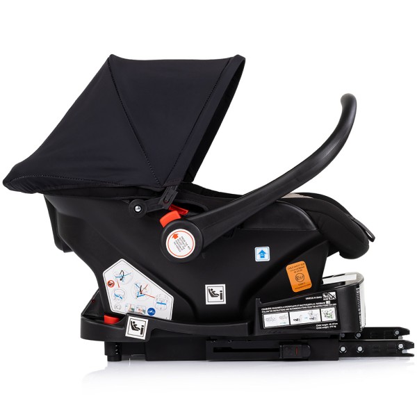 Cărucior 3 în 1 Chipolino Amore – Landou Reversibil + Scaun Auto, 0-36 luni, Culoare noir