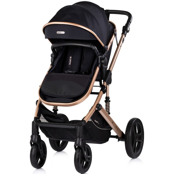 Cărucior 3 în 1 Chipolino Amore – Landou Reversibil + Scaun Auto, 0-36 luni, Culoare noir