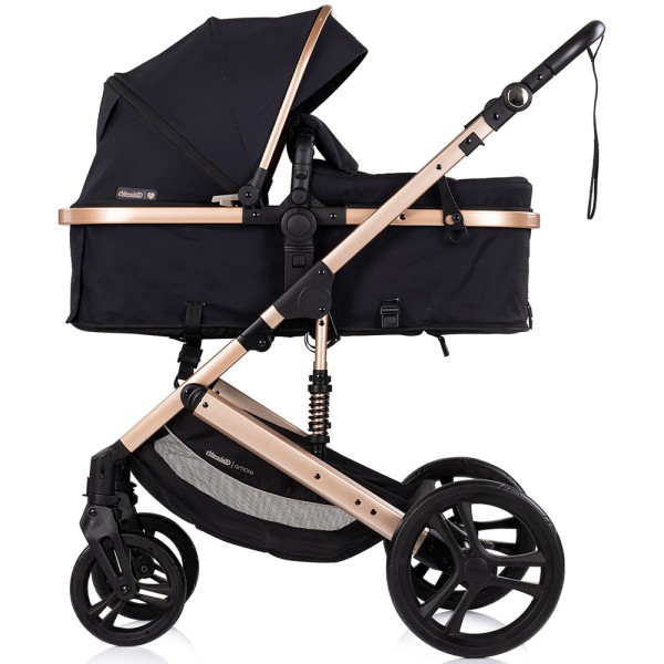 Cărucior 3 în 1 Chipolino Amore – Landou Reversibil + Scaun Auto, 0-36 luni, Culoare noir