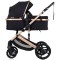 Cărucior 3 în 1 Chipolino Amore – Landou Reversibil + Scaun Auto, 0-36 luni, Culoare noir