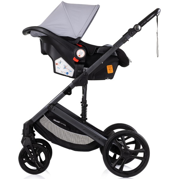 Cărucior 3 în 1 Chipolino Amore – Landou Reversibil + Scaun Auto, 0-36 luni, Culoare Platinum