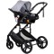 Cărucior 3 în 1 Chipolino Amore – Landou Reversibil + Scaun Auto, 0-36 luni, Culoare Platinum