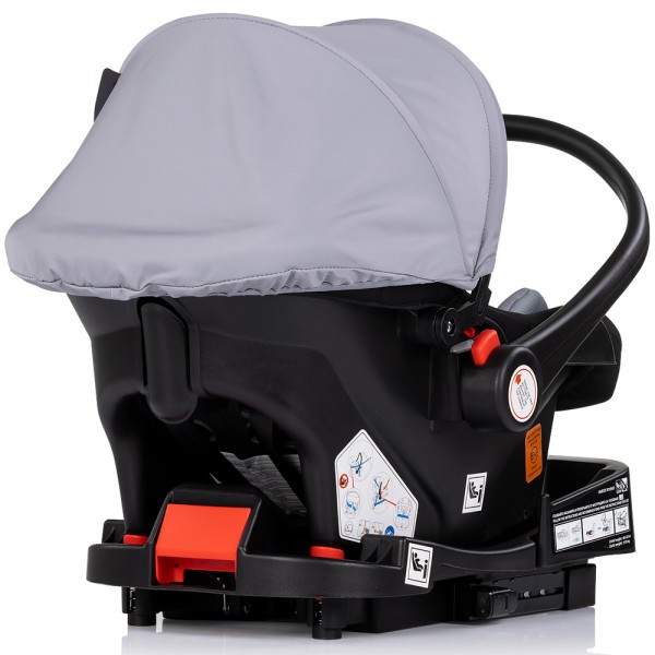 Cărucior 3 în 1 Chipolino Amore – Landou Reversibil + Scaun Auto, 0-36 luni, Culoare Platinum