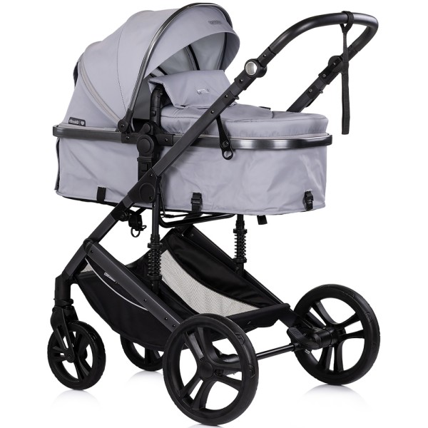 Cărucior 3 în 1 Chipolino Amore – Landou Reversibil + Scaun Auto, 0-36 luni, Culoare Platinum